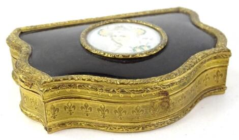 A Continental gilt metal and simulated tortoiseshell box