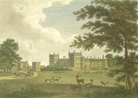 Grimsthorpe Castle. Coloured engraving after R Corbould and eight others