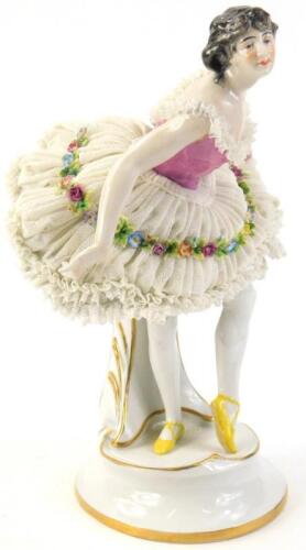 A German porcelain crinoline ballet dancer