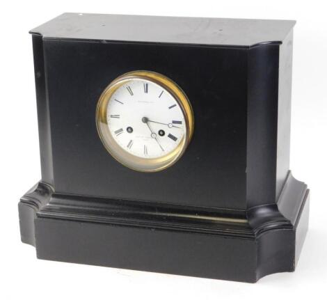 A French black slate mantel clock