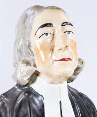 An early 19thC Obadiah Sherratt pottery bust of John Wesley - 6