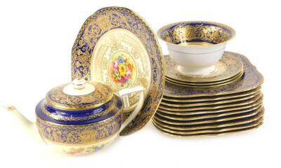 A Royal Worcester porcelain part tea service