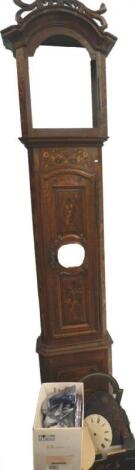 A late 18th/early 19thC Dutch oak and floral marquetry longcase clock