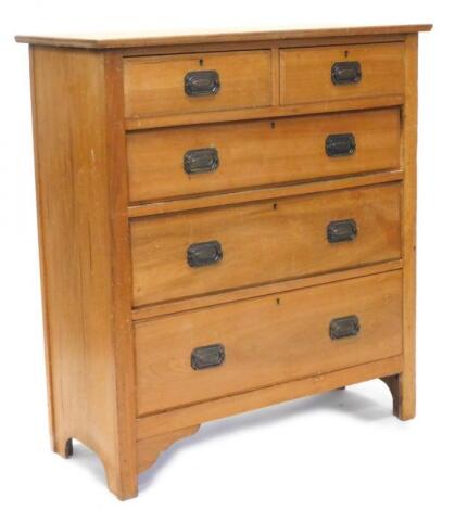 A Victorian pale walnut chest of drawers