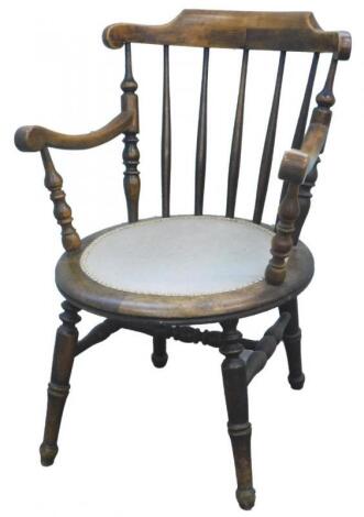 A 19thC ebonised beech Windsor chair