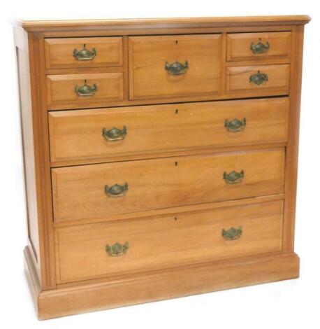 A Victorian pale walnut chest of drawers