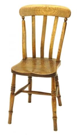 A 19thC lathe back kitchen chair