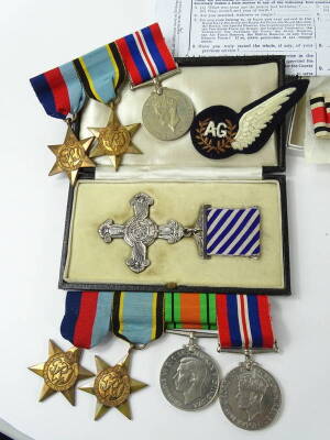 A World War Two Bomber Command distinguished flying cross (DFC) group of medals awarded to Squadron Leader Vernon Richard Smith of 144 Squadron, the lot to include the distinguished Flying Cross, 1939-45 Star, the Air Crew Europe Star, the Defence Medal, - 2