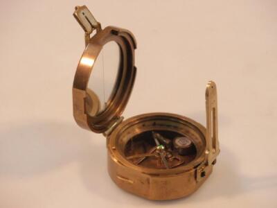 A Stanley Royal Navy mark one brass compass