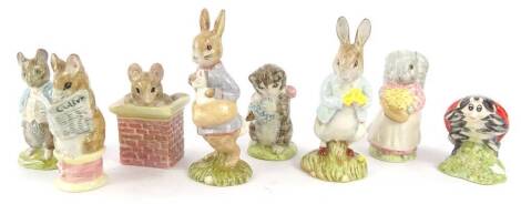 Various Royal Albert World of Beatrix Potter figures, to include Miss Moppit, Tale of Gloucester, Tom Thumb, Johnny Town mouse, Goody Tiptoes etc., all boxed. (8)