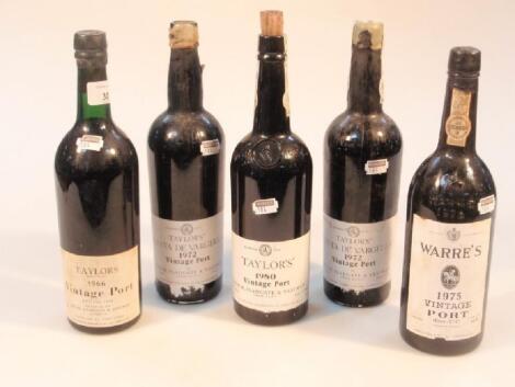 Two bottles of Taylor's Quinta De Vargellas 1972 vintage port