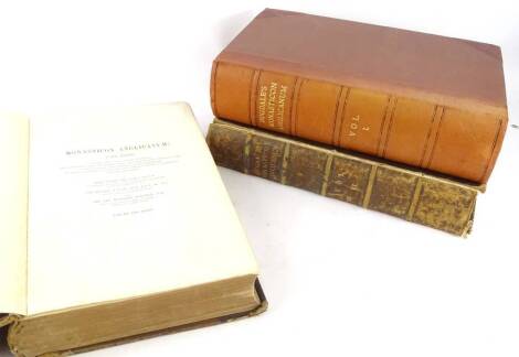 Three volumes of Dugdales Monasticon Anglicanum, published by James Bohn 1946, volumes 1, 3 and 4, 1. (AF)