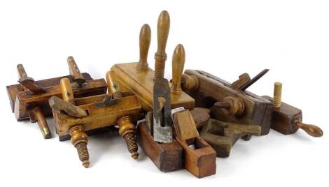 Various wooden beech and brass planes etc., some named.