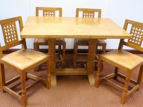 A Richard Collinson "Dogman" light oak refectory style dining table