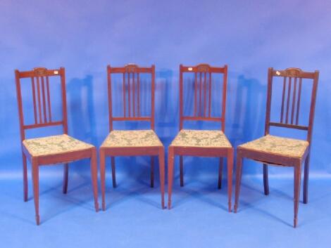 A set of four Edwardian mahogany bedroom chairs