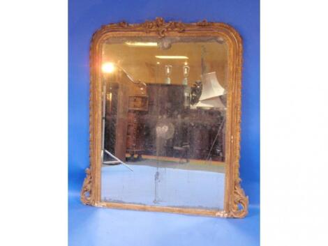 A Victorian gilt framed wall mirror