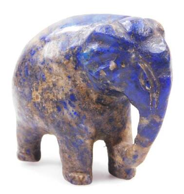 An oriental model of a elephant, possibly lapis lazuli, c1900, 7cm long.