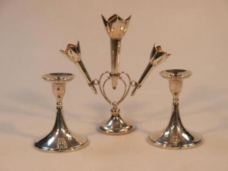 A George V silver table epergne