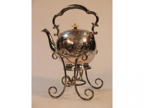 A Victorian electroplated tea kettle