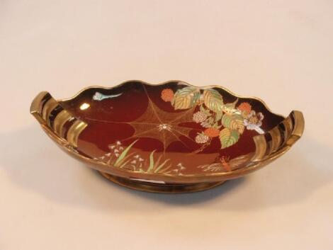 A Carlton ware Rouge Royale two handled boat shaped dish