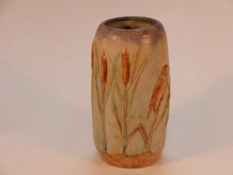 A Bourne Denby pottery Danesby ware cylindrical vase