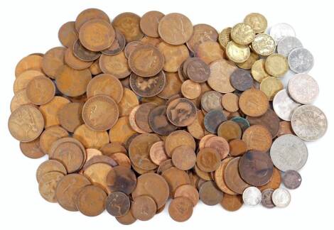 Various GB low denomination coinage, 3d bits, pennies etc. (a quantity).
