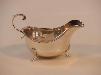 A George V silver sauce boat