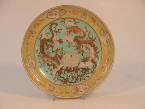 A Chinese Famille Rose plate