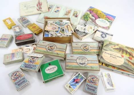 Various cigarette and trade cards, loose, full and part sets to include Park Drive, Champions of Screen and Stage, red backs, other albums, Brooke Bond Tea, Wild Flowers, Safety First, Wills, other loose part sets, cigarette boxes, etc. (a quantity)