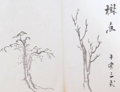 20thC Oriental School. Trees, and flowering plants, prints, 10cm x 23cm, etc. - 4