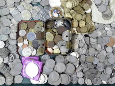 Various coins, pre-decimal, etc., 3d bits, various shillings, 1950s, etc., 6d. (a quantity)