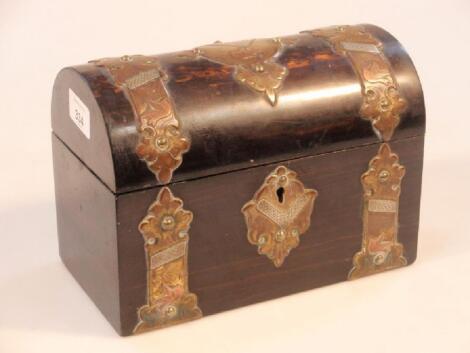 A 19thC coromandel domed topped casket