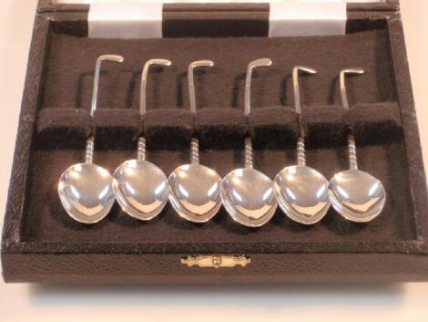 A set of six silver teaspoons