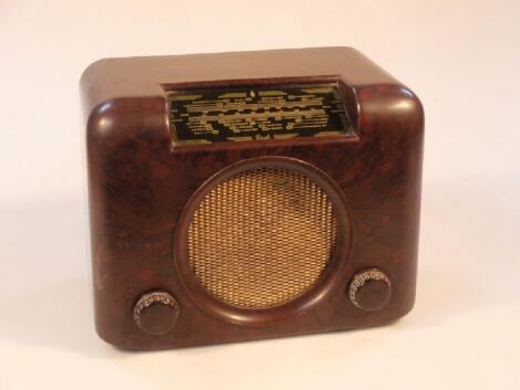 A Bush Valve Radio, with long and medium wave, in a Bakelite case, type DAC