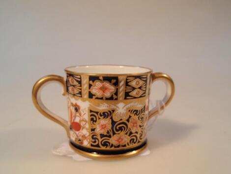 A Royal Crown Derby miniature loving cup