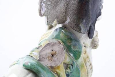 An antique Chinese T’ang style glazed elephant, (much damage), 30cm H. - 5