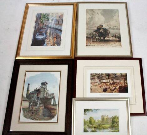 Five various modern limited edition prints, including Cuneo, Wood and Taylor. (5)