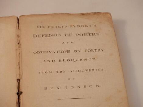 Sir Philip Sydney's Defence of Poetry... From the Discoveries of Ben Johnson