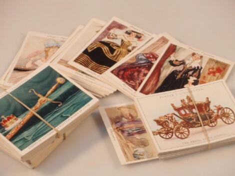 Four sets of large cigarette cards