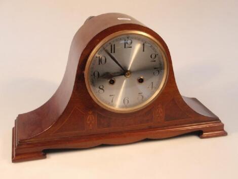 A mahogany cased mantel clock