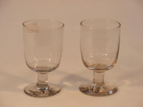 A pair of 19thC ale glasses with bucket shape bowl