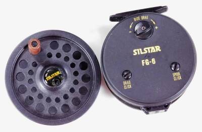 A Silstar FG-6 fly reel, 10cm Dia., and a further fishing reel. (2, with one box) - 2