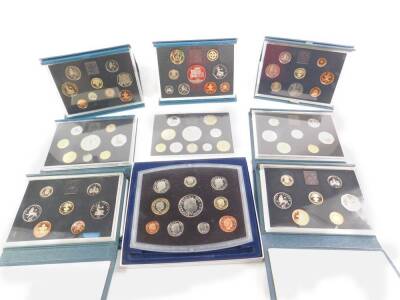 United Kingdom proof coin collections 1984 - 2000, cased with certificates, two duplicates, 1990 lacking. (18)