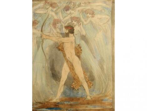 Attributed to Leon Victor Solon (1872 - 1957). Hercules and the Dead illustration