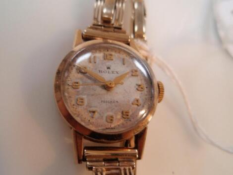 A Rolex 9ct gold ladies wrist watch