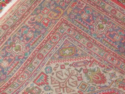 A Tabriz rug, red and blue, 338cm x 245cm. - 4