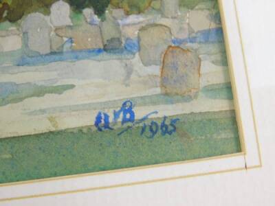 William Barrand (British 20thC). Crowland Abbey, watercolour, monogrammed, dated 1965, 22cm x 27.5cm. - 3