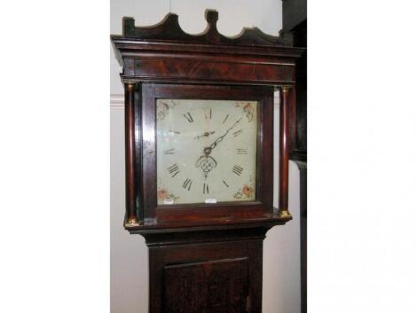 A George III oak longcase clock of thirty-hour movement