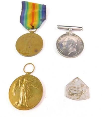 WWI Great War and Victory Medals, to Gnr R E Dance, Royal Artillery, 190635, together with a Victory Medal to Pte J Collier, South Wales Borderers, 38792, together with a 1938 Agriculture badge, Serial No 051041.