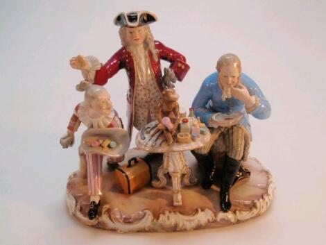 An early 20thC Meissen dentist figure group